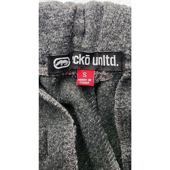 Ecko Sweatpants Womens Small Gray Joggers Tapered Drawstrings Logo Stretch - Picture 2 of 14